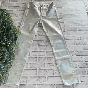 Good American Silver Iridescent Jeans